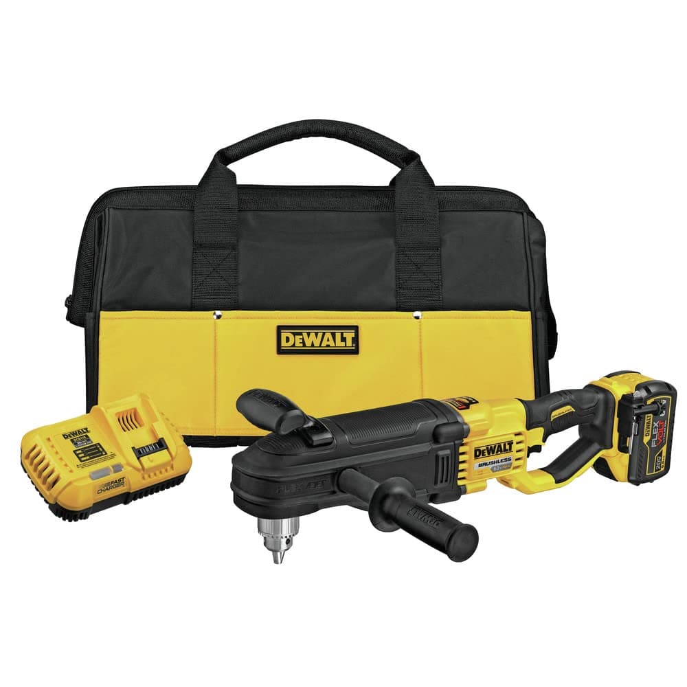 DEWALT 60V MAX DCD470X1 Taladro de Ángulo Recto, Sistema E-Clutch, Kit, para montantes y vigas en línea