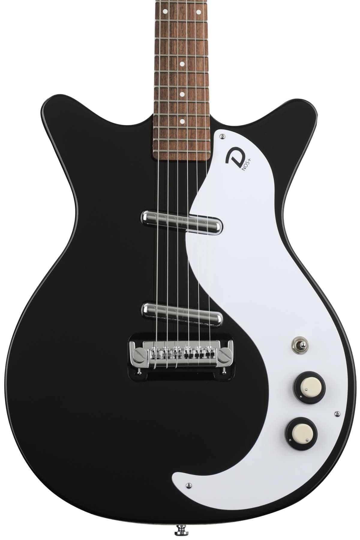 Danelectro '59M NOS+ DC59M-BTB guitarra eléctrica semihueca de cuerpo semiacústico, color negro