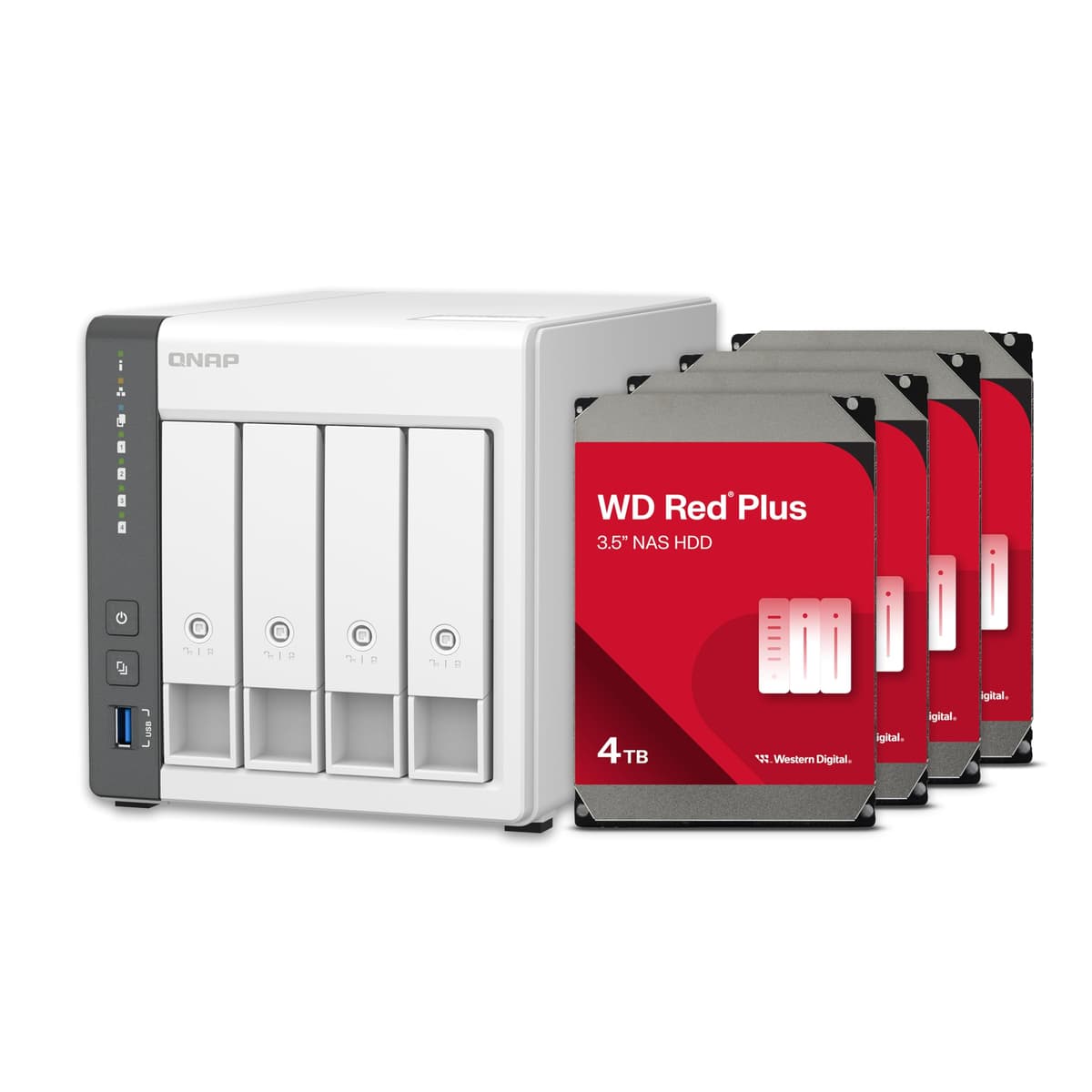 QNAP TS-433-4G NAS 4 Bahías 12TB RAID 5 Preconfigurado Discos Red Plus Puertos 2.5GbE