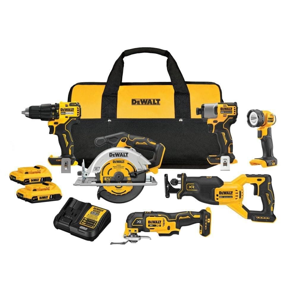 DEWALT 20V MAX DCK628D2 kit combinado 6 herramientas sin carbones inalámbricas con baterías y cargador