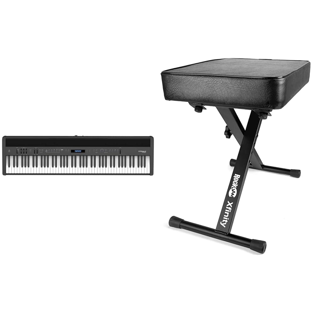 Roland FP-60X piano digital 88 teclas con altavoces y Bluetooth + banco RockJam KB100 ajustable para teclado