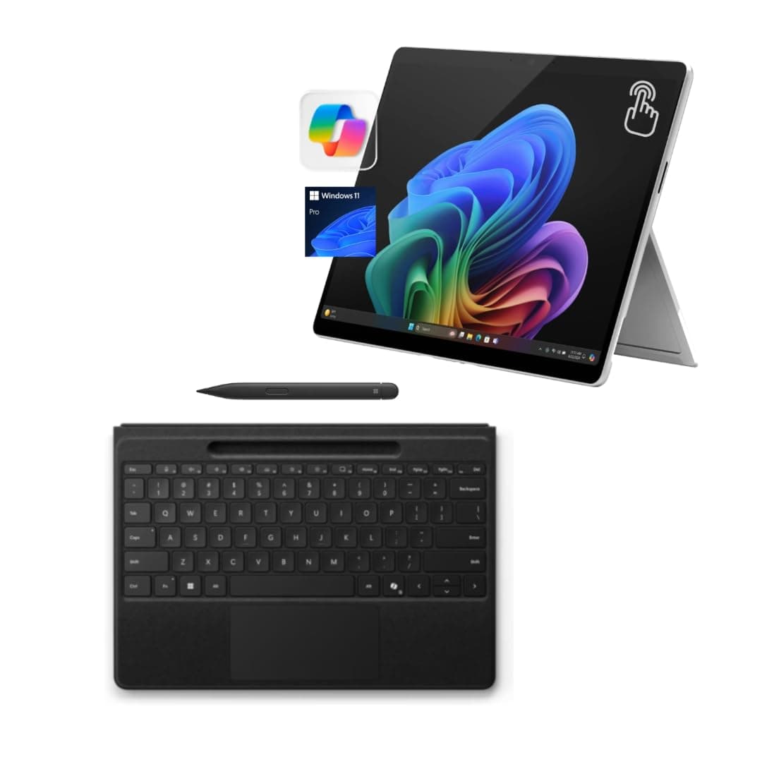 Microsoft Surface Pro 11 Bundle 13" Copilot+ PC, Teclado Flex Negro y Slim Pen, Snapdragon X Plus, 16GB RAM, 1TB SSD, Windows 11 Pro
