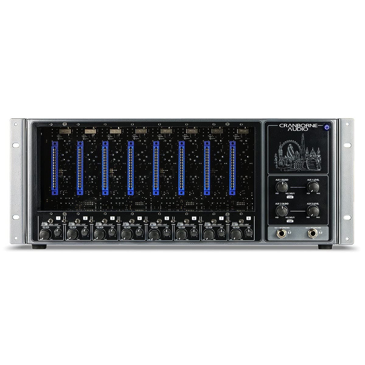 Cranborne Audio Serie 500 500ADAT Chasis de 8 ranuras con ADAT I/O y sumador para módulos 500