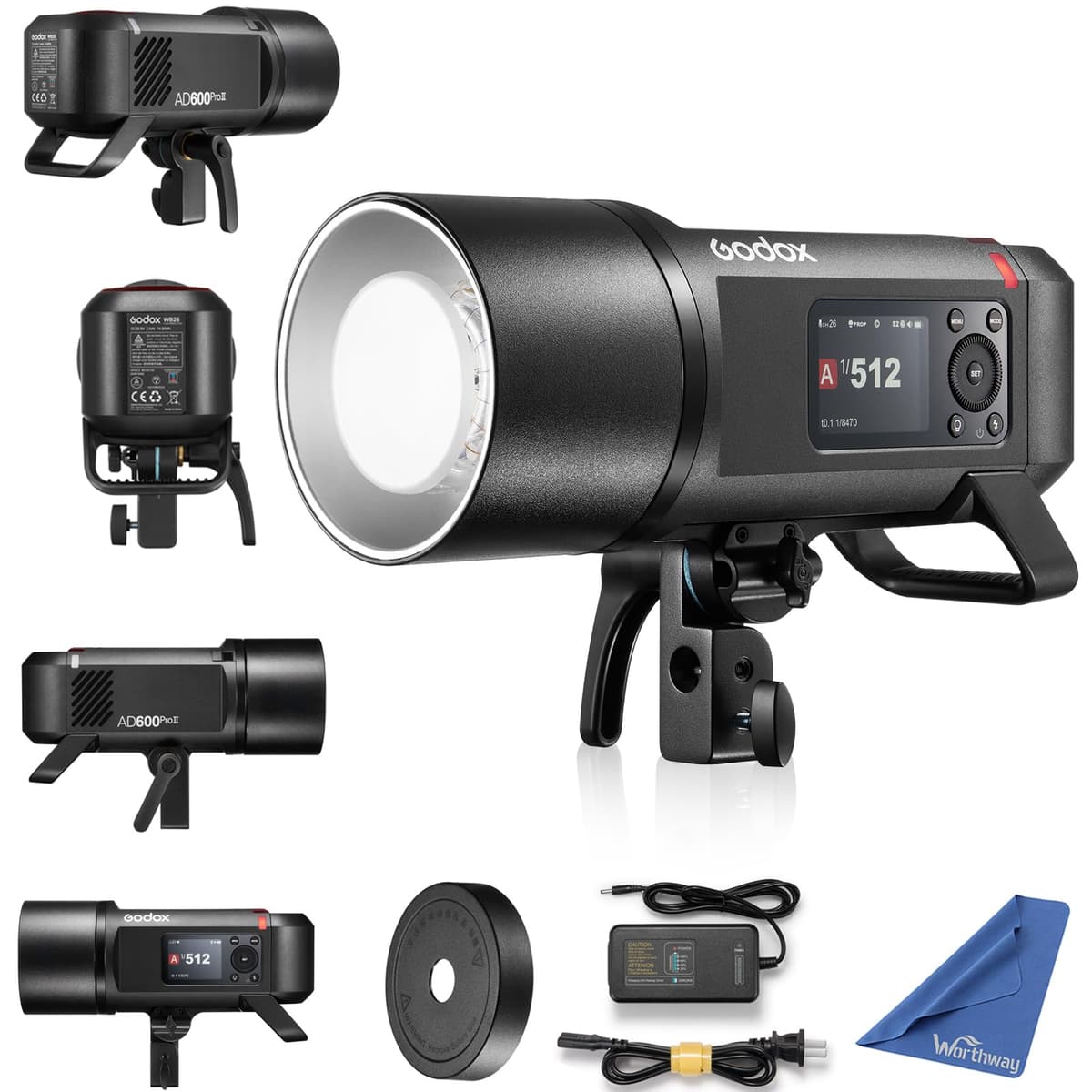 Godox AD600Pro II flash 600Ws exterior, luz de modelado bicolor 40W, pantalla TFT, 16 grupos, sincroniza con trigger X3