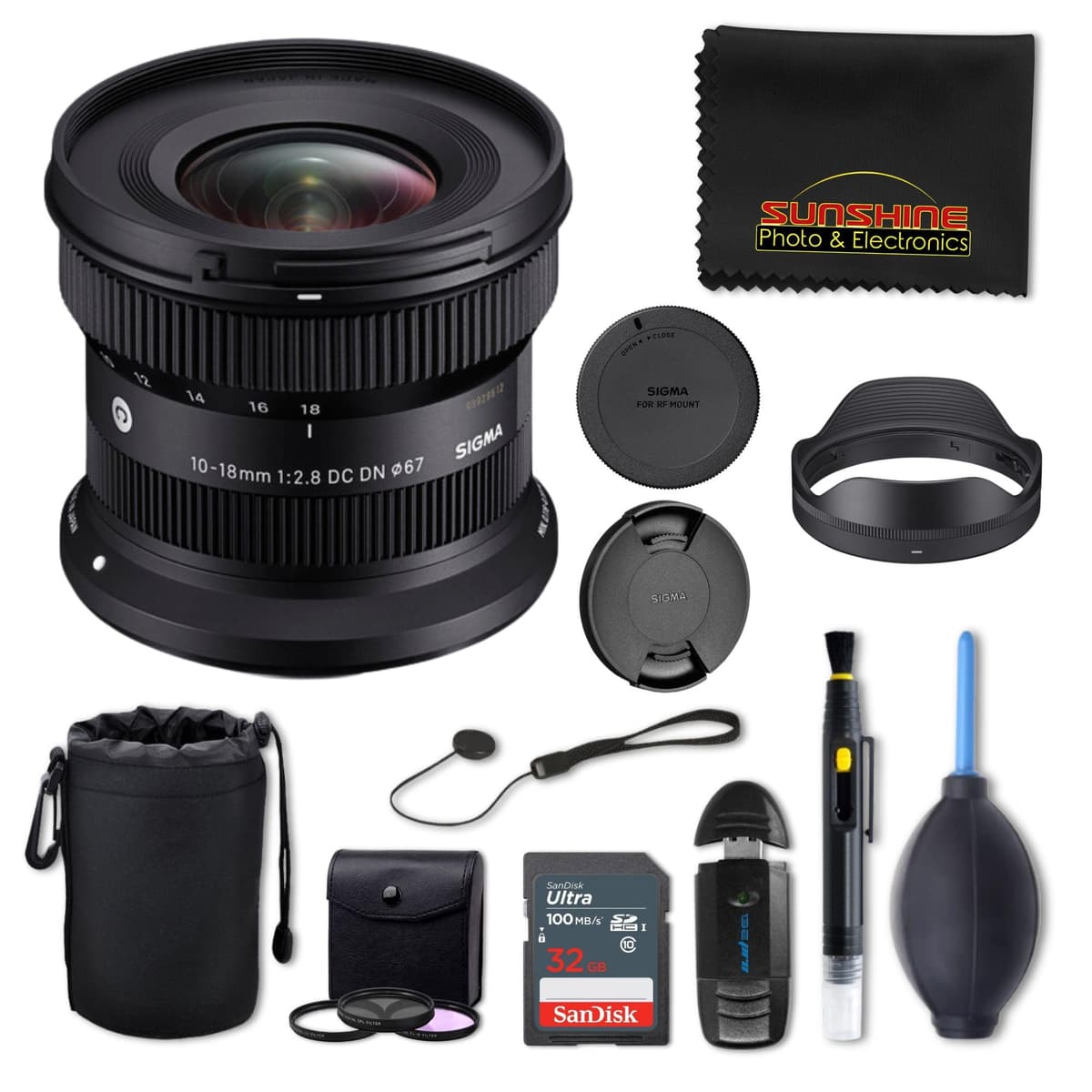 Sigma Contemporary 10-18mm f/2.8 DC DN - Lente Gran Angular para Canon RF, Zoom, Bundle Sunshine Photo Advanced, Garantía 4 Años USA SIG-1018MM28CANON