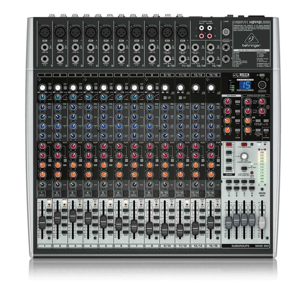 Behringer XENYX X2442USB mezcladora USB 24 canales con multi-efectos de 24 bits para estudio y en vivo