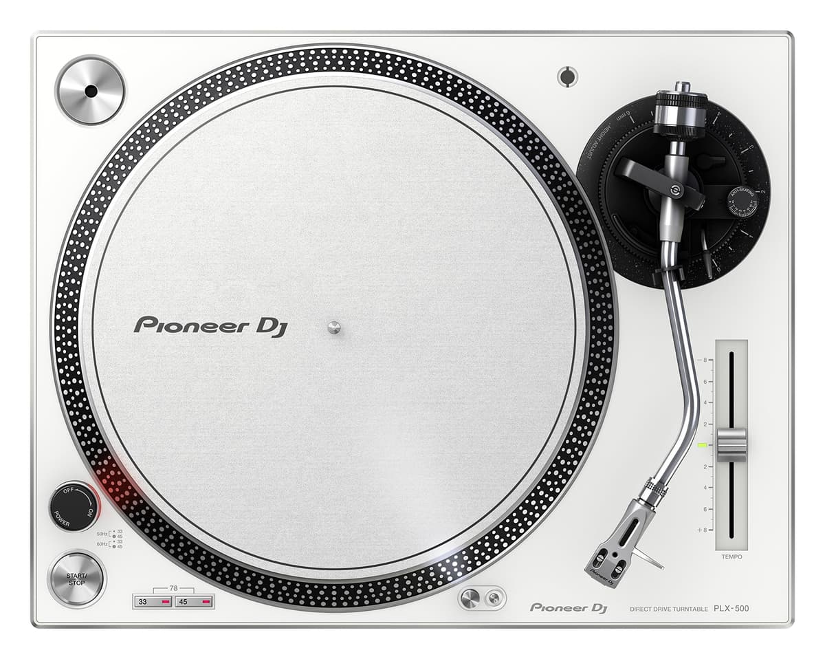 Pioneer DJ PLX-500-W Tornamesa DJ de tracción directa, tocadiscos para vinilo, color blanco