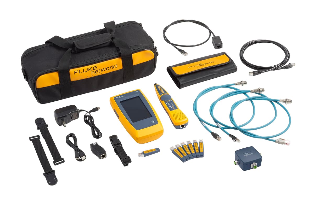 Fluke Networks LinkIQ LIQ-KIT-IE probador Ethernet industrial, tester de cableado y PoE, diagnóstico de red, kit