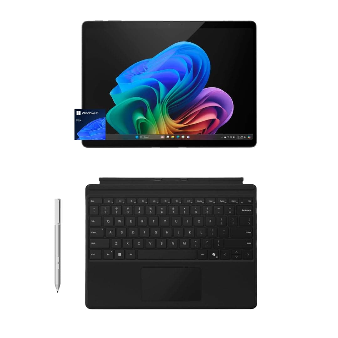 Microsoft Surface Pro 11 Copilot PC Bundle, 13'' 2.8K Pantalla Táctil, Snapdragon X Plus, 16GB RAM, 2TB SSD, Win 11 Pro, Teclado Pro y Lápiz Negro