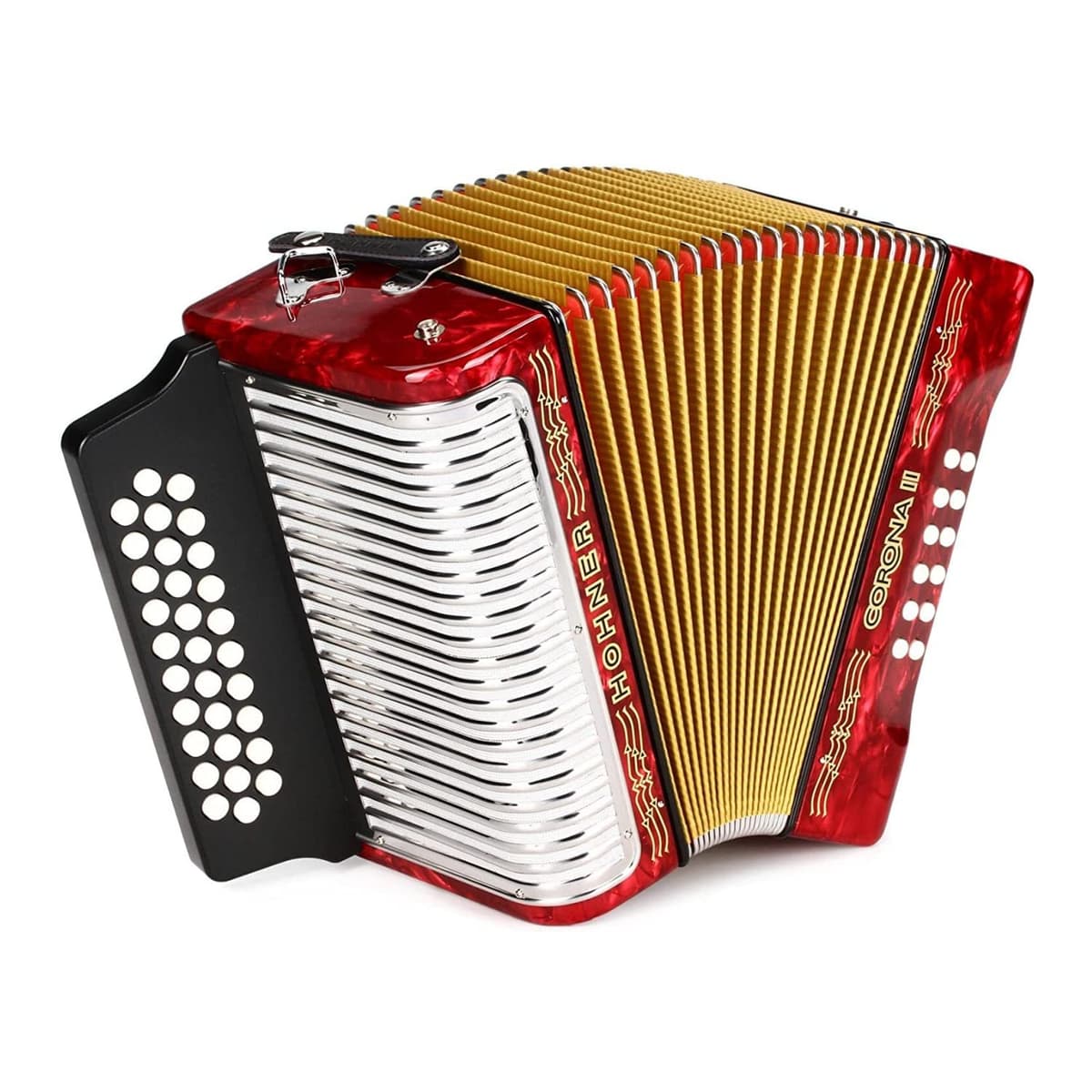 Hohner Corona II 3500GR acordeón diatónico GCF rojo perla