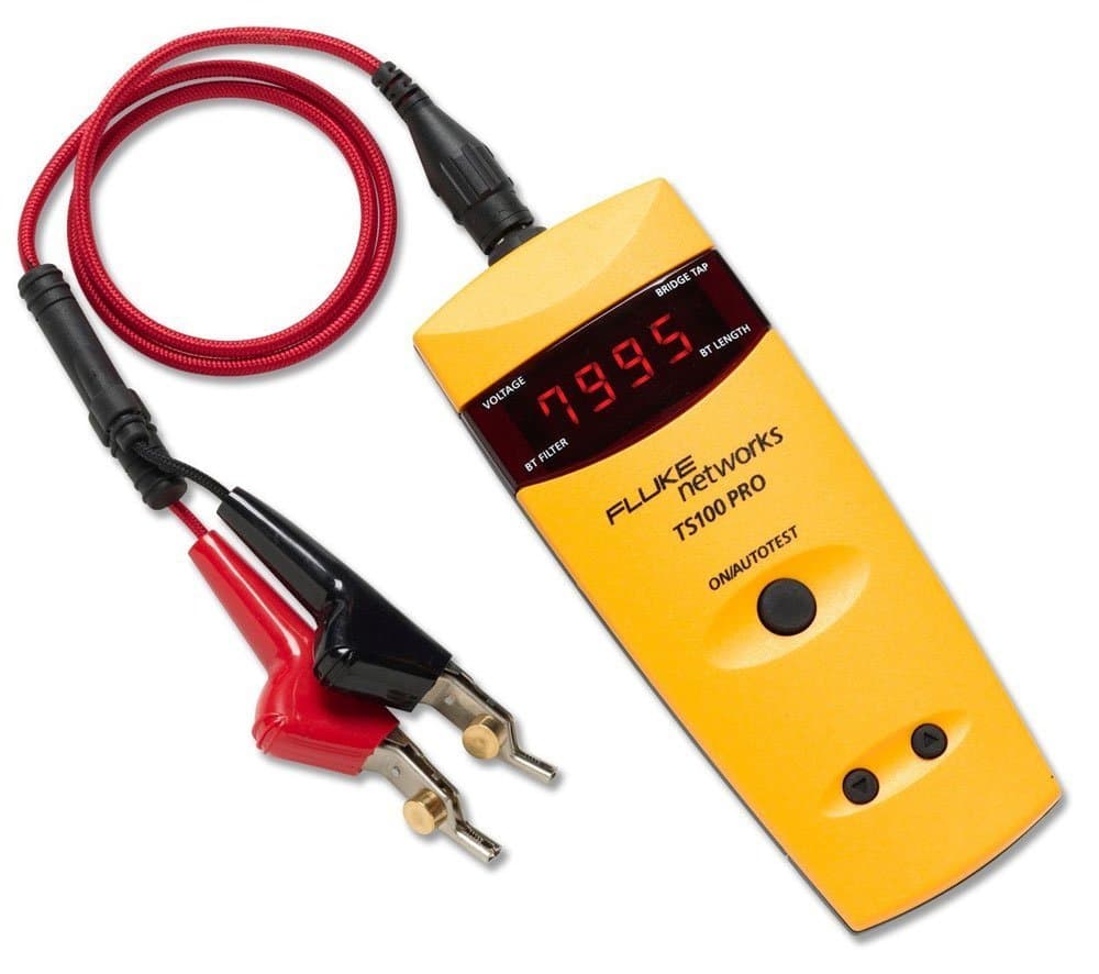 Fluke Networks TS100-PRO-BT-TDR localizador de fallas de cable TDR, kit con detección de derivaciones (bridge tap)