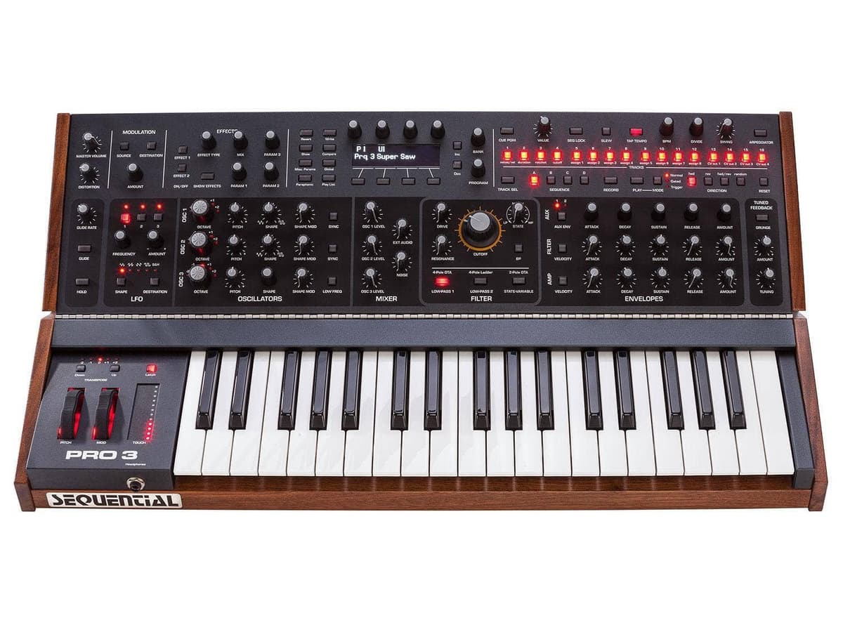 Sequential Circuits Pro 3 SE SEQ-3410 Monosintetizador multifiltro Edición Especial analógico con secuenciador