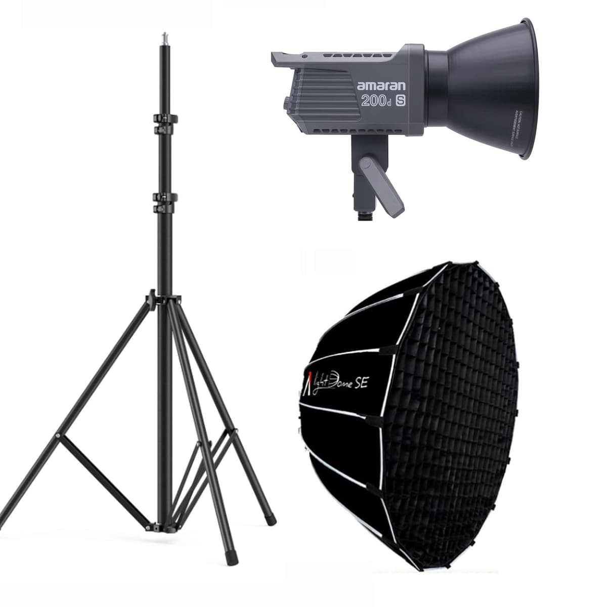 Aputure Amaran 200d S Kit con Softbox Light Dome SE y Trípode, LED 200W 5600K luz diurna puntual, control Bluetooth por app EA-US-Ap00033