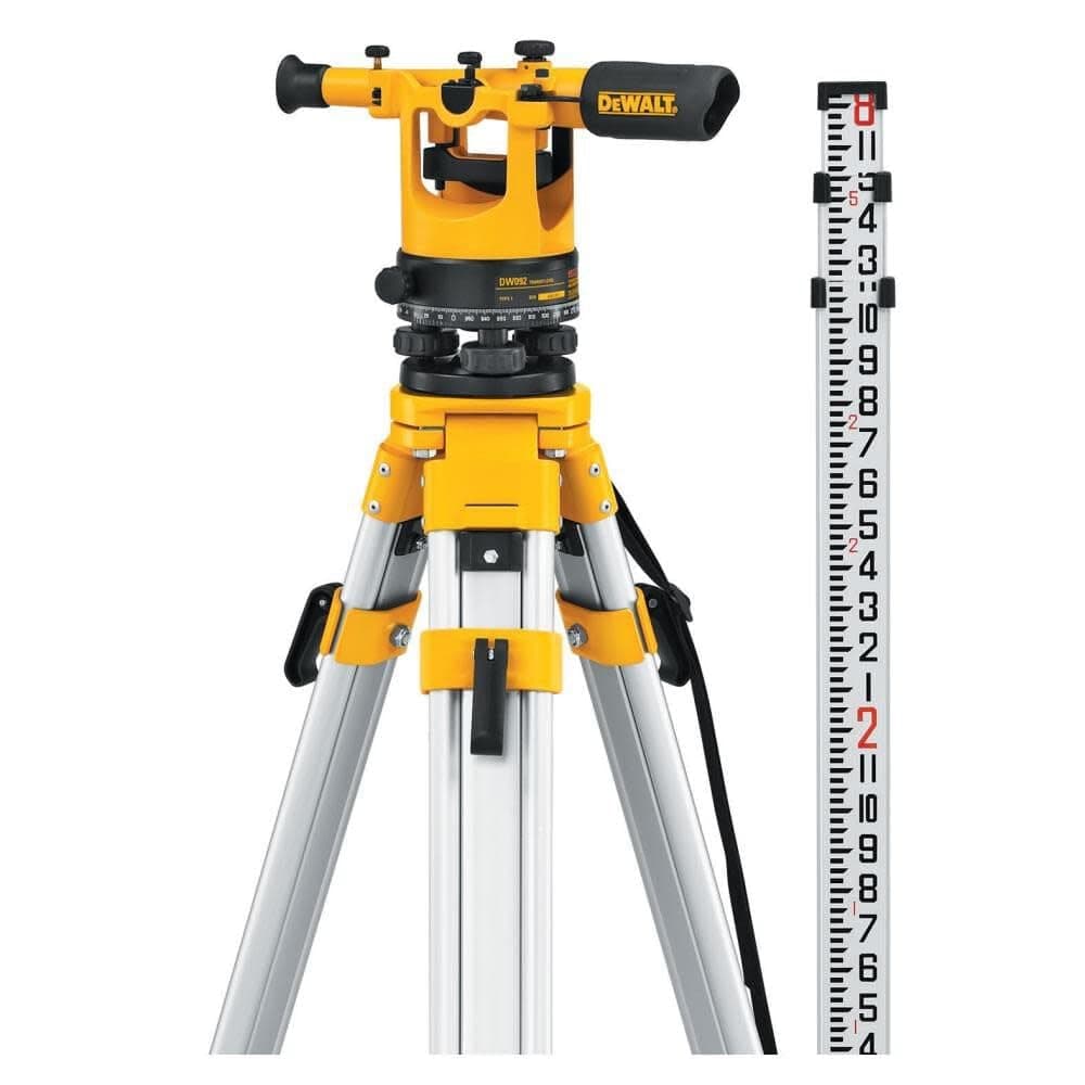 DEWALT Nivel de Tránsito DW092PK 20X con Trípode, Mira y Estuche de Transporte