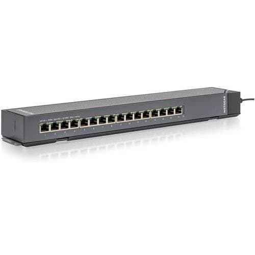 NETGEAR ProSAFE GSS116E-100NAS Switch Gigabit 16 Puertos Click con Kit de Montaje Ethernet NetgearGSS116E-100NAS