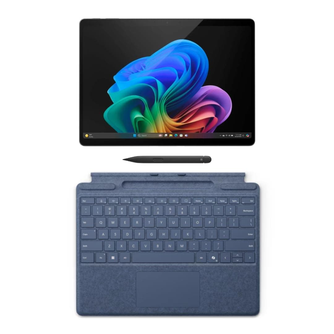 Microsoft Surface Pro 11 Copilot PC Paquete, 13" 2.8K Táctil, Teclado Sapphire Pro & Slim Pen, Snapdragon X Plus, 16GB RAM, 256GB SSD, Win 11 Pro Negro