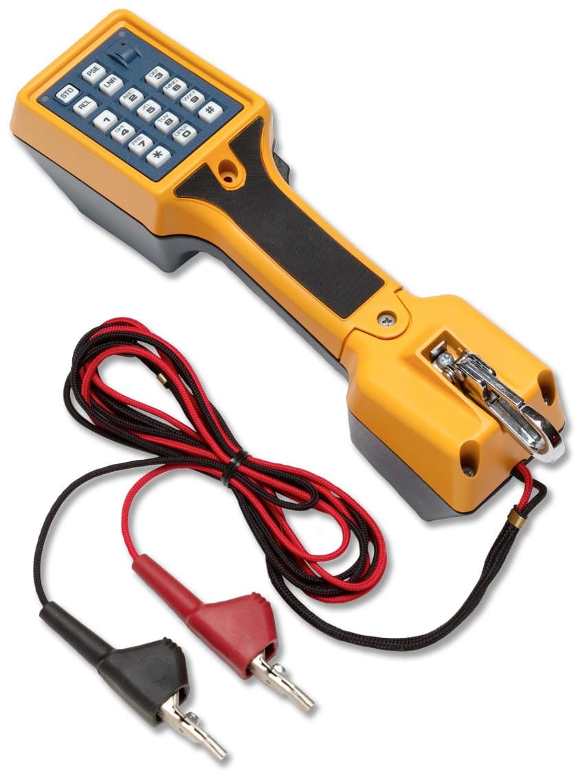 Fluke Networks TS22A 22801009 Probador de Línea Telefónica con Pinzas Cama de Clavos Anguladas, Negro