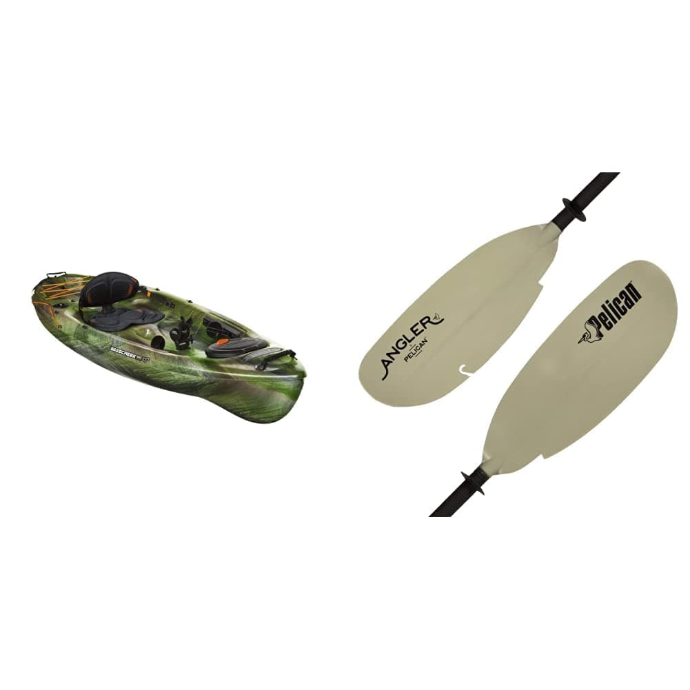Pelican Basscreek 100XP Kayak de Pesca + Remo Poseidon Angler, Combo
