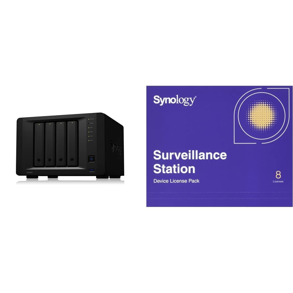 Synology DiskStation DS920+ NVR Analítica de Video Deep Learning 4 Bahías con 8 Licencias para Cámaras IP