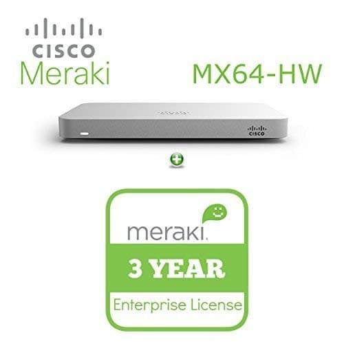 Cisco Meraki MX64-HW-LIC3YR Licencia Seguridad Avanzada 3 Años + Appliance Bundle Firewall UTM