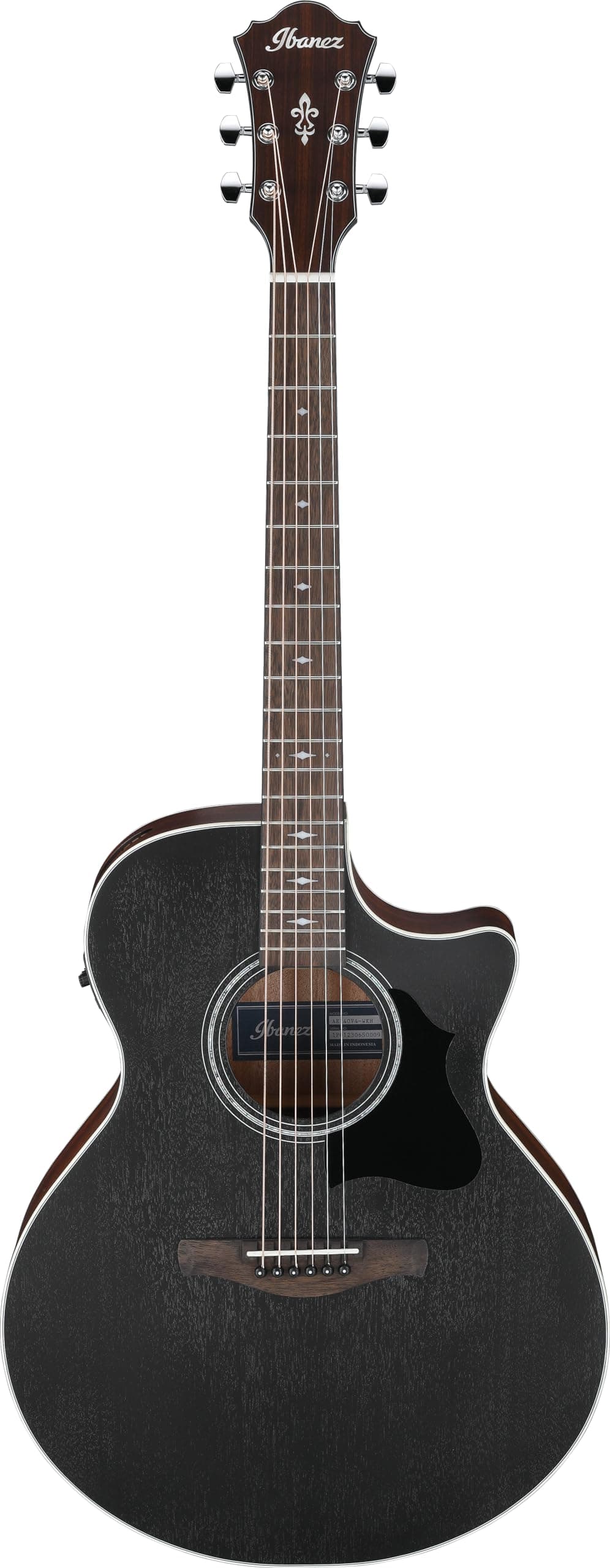 Ibanez Serie AE AE140-WKH guitarra electroacústica Negro Envejecido