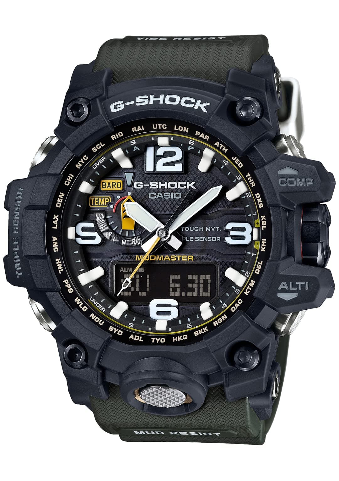 Casio G-Shock Mudmaster GWG-1000-1A3 reloj para hombre solar Multiband 6 resistente al barro 200m triple sensor importado de Japón GWG-1000-1A3JF