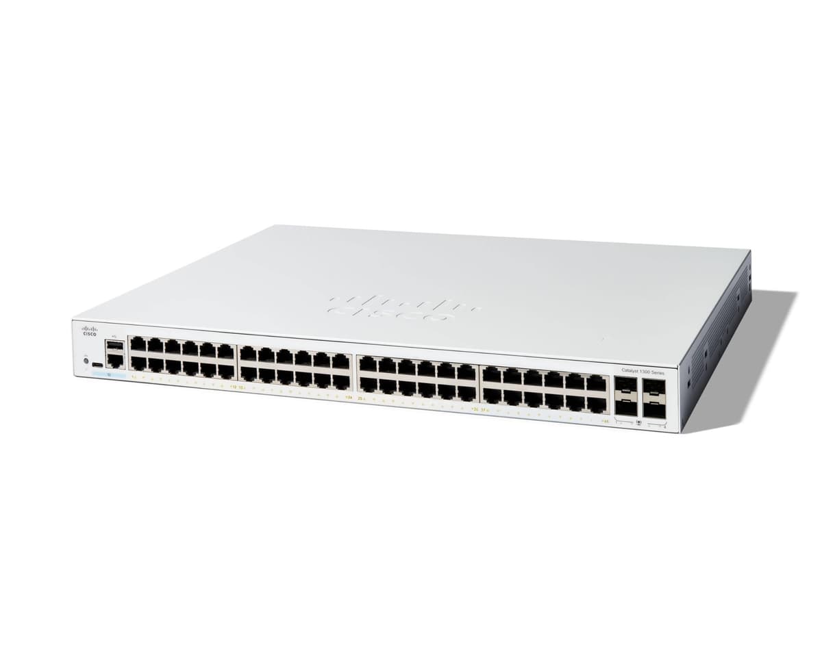 Cisco Catalyst 1300 C1300-48T-4G switch gestionado, 48 puertos Gigabit, 4x SFP 1G, garantía limitada de por vida