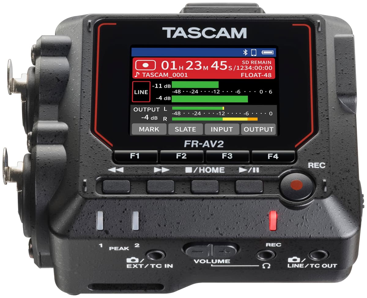 Tascam FR-AV2 grabadora de campo 32-bit float, generador de código de tiempo con mezclador compacto portátil