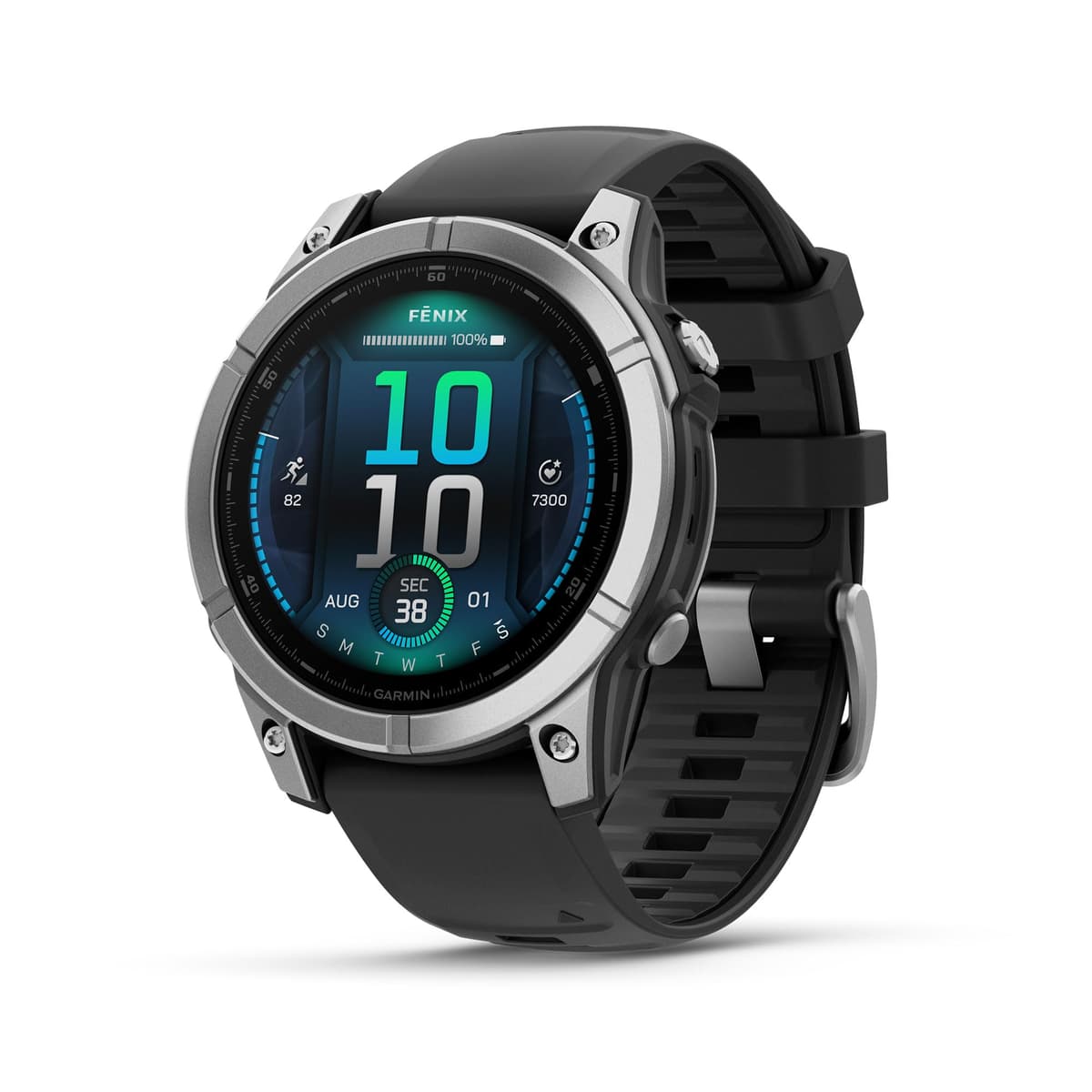 Garmin fēnix E 47 mm - Smartwatch GPS Multideporte AMOLED, batería larga duración, acero inoxidable, correa negra A04252