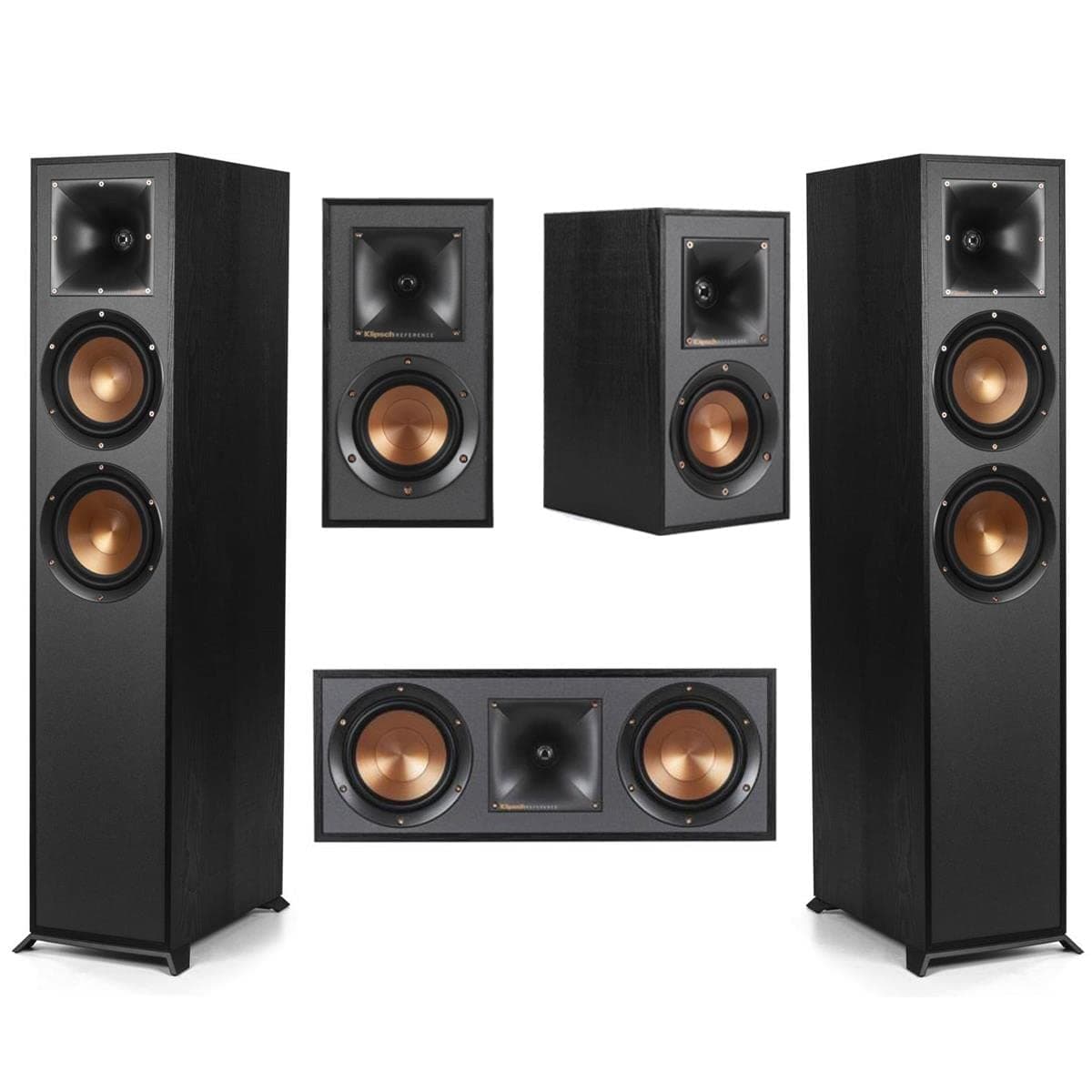 Klipsch Reference 5.0: Sistema de Cine en Casa con 2x torres R-620F, R-52C central y 2x R-41M, Negro Klipsch R-620F Home Theater System