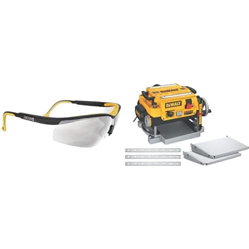 DEWALT DW735 Cepilladora de espesor 13" 3 cuchillas 2 velocidades con gafas de seguridad DPG55-1C (DW735X)