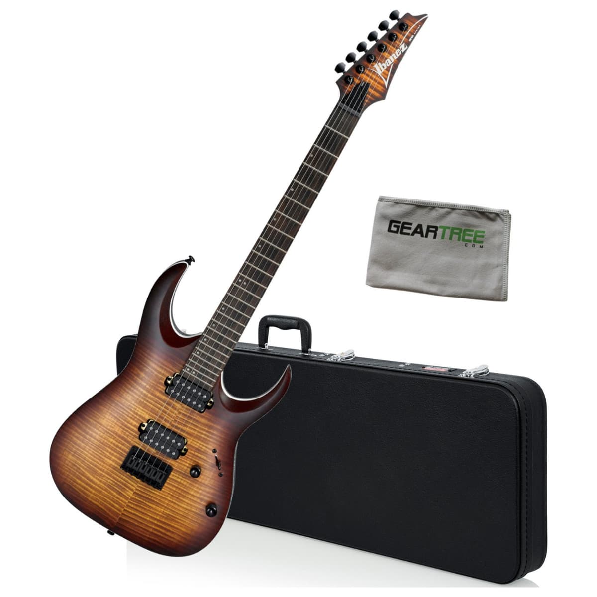 Ibanez RGA Standard RGA42FMDEF Guitarra Eléctrica - Dragon Eye Burst Flat con Estuche Rígido