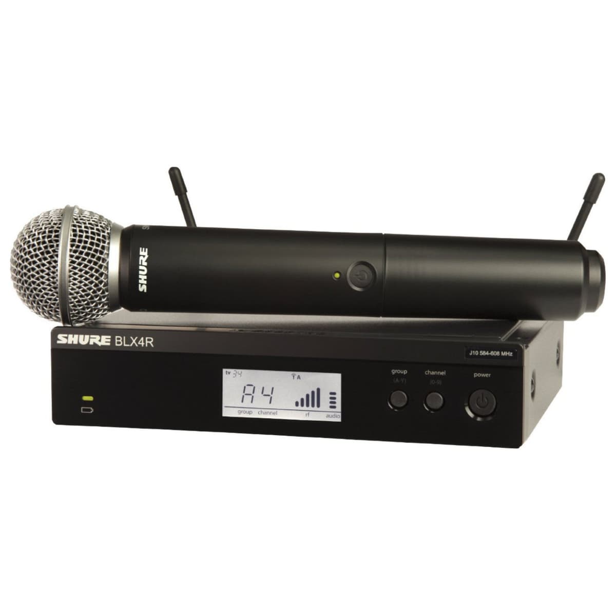 Shure BLX24R/SM58 sistema inalámbrico de mano vocal con micrófono SM58 y receptor para rack UHF