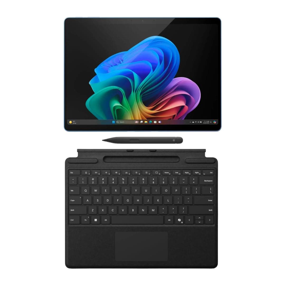 Microsoft Surface Pro 11 Copilot PC Paquete, Tablet 13" 2.8K táctil, Snapdragon X Plus, 16GB RAM, 256GB SSD, Win 11 Pro, Teclado y Slim Pen, Sapphire