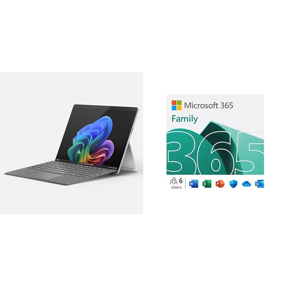 Microsoft Surface Pro 2024 2-en-1 Laptop/Tablet, Windows 11 Copilot+, 13" táctil, Snapdragon X Plus 10 núcleos, 16GB RAM, 256GB, Platinum Family 12m