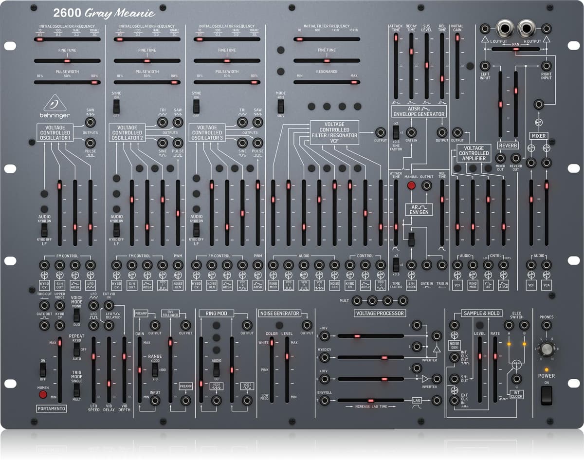 Behringer 2600 Gray Meanie Sintetizador Analógico Semimodular Edición Limitada