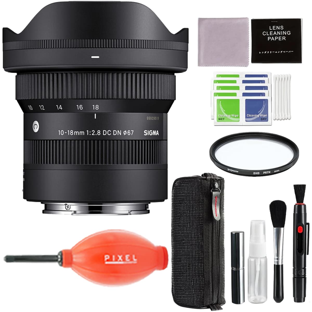 Sigma Contemporary 207965 10-18mm f/2.8 DC DN, lente gran angular para Sony E APS-C, con accesorios Pixel Advance y bundle de viaje