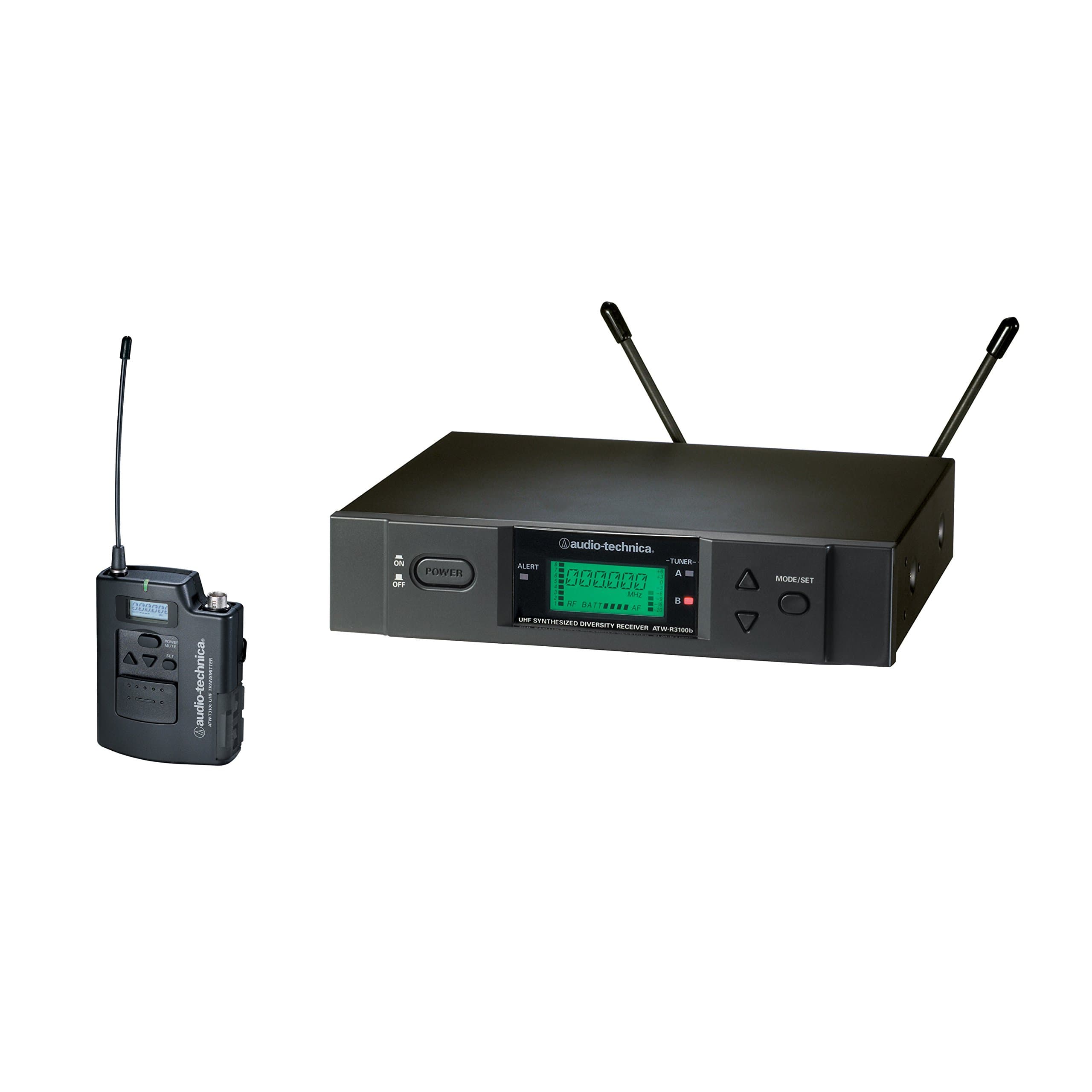 Audio-Technica 3000 Series ATW-3110BI sistema inalámbrico bodypack UHF con transmisor de petaca para micrófono