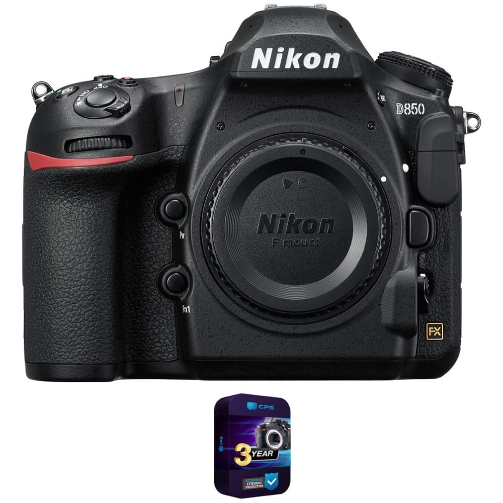 Nikon D850 Cámara DSLR Full-Frame FX 45.7MP, Negro, Solo Cuerpo, Bundle con Pack de Protección CPS 3 Años