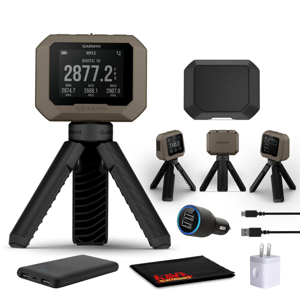 Garmin Xero C1 Pro 010-02618-10 Cronógrafo con lectura FPS para tiro, diseño compacto, lecturas precisas, bundle con estuche y accesorios