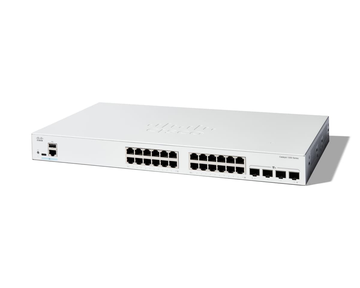 Cisco Catalyst C1300-24T-4X switch gestionado, 24 puertos Gigabit, 4x10Gb SFP+, garantía limitada de por vida (C1300-24T-4X)