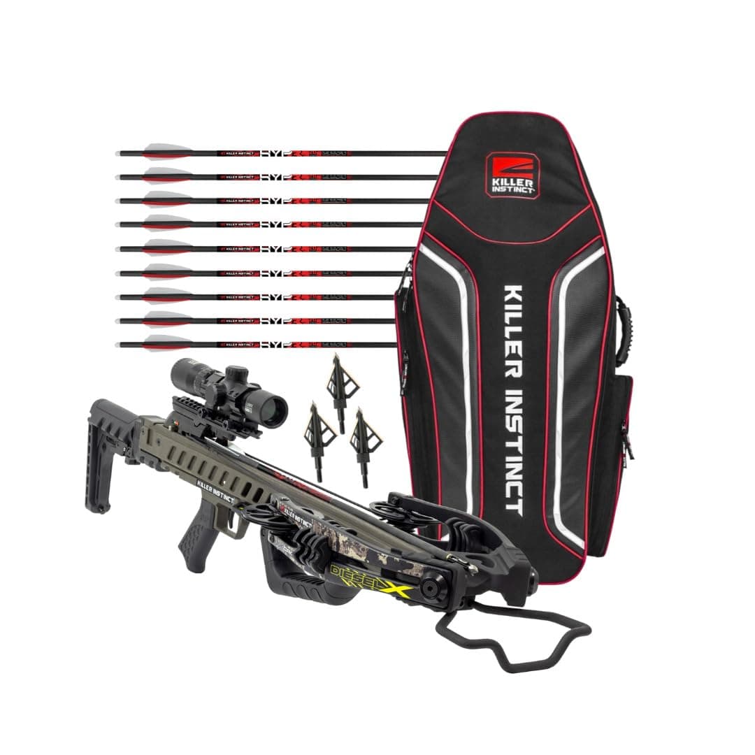 Killer Instinct Diesel-X Ballesta con Estuche y Flechas, Combo (4 Piezas)