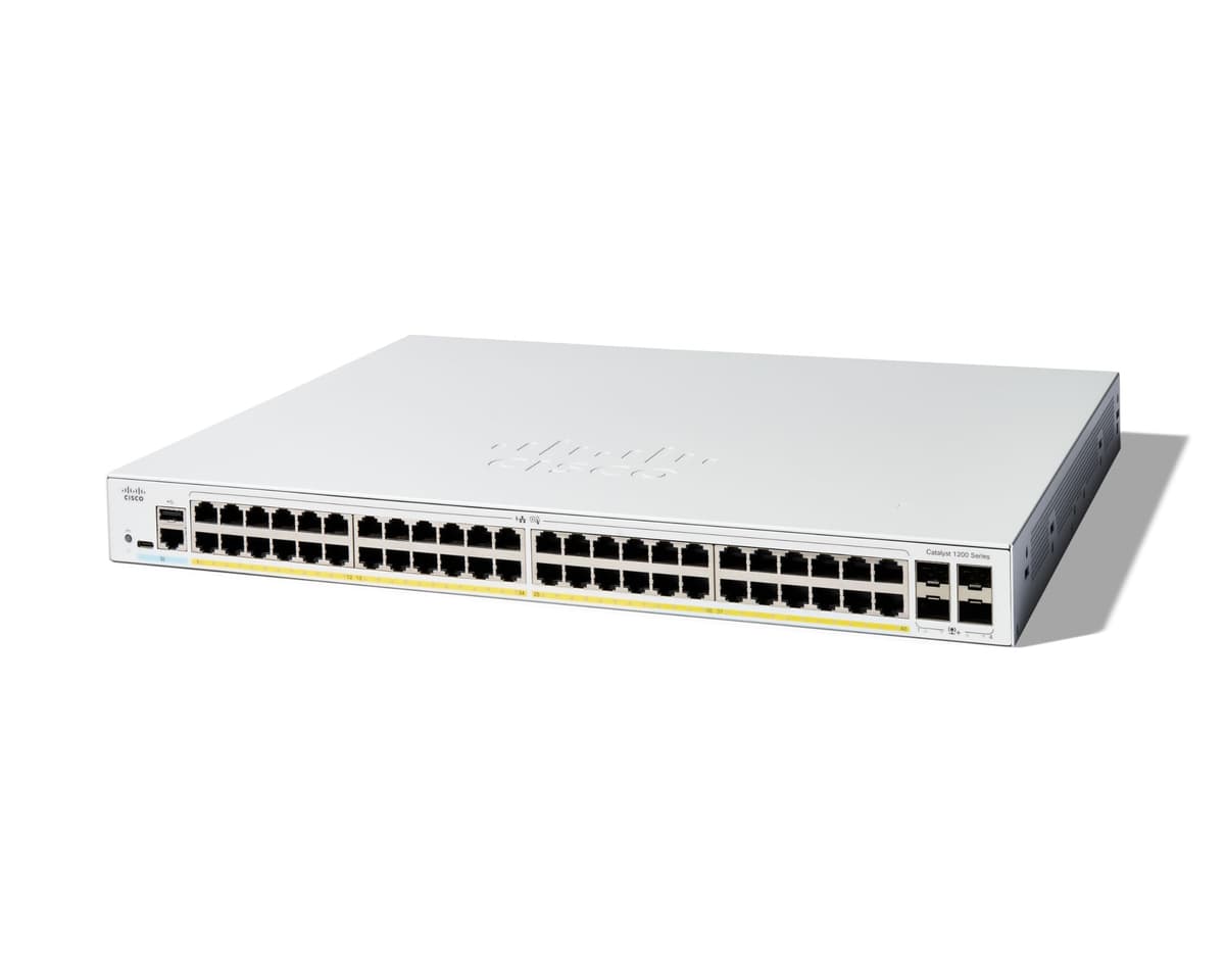 Cisco Catalyst C1200-48P-4X switch inteligente, 48 puertos Gigabit, PoE, 4x10Gb SFP+, garantía limitada de por vida