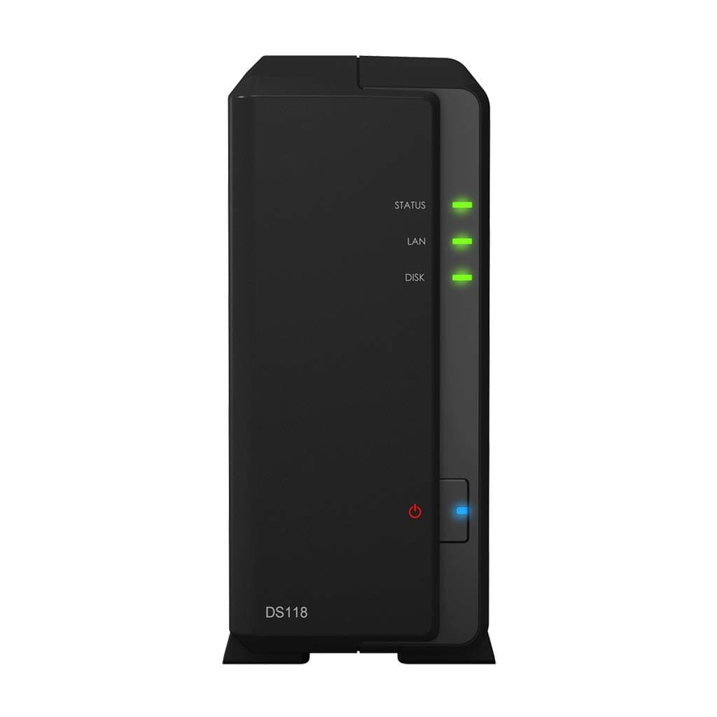 Synology DiskStation DS118 Servidor NAS con CPU RTD1296 1.4GHz, 1GB RAM, 18TB HDD, 1x 1GbE LAN, Sistema DSM