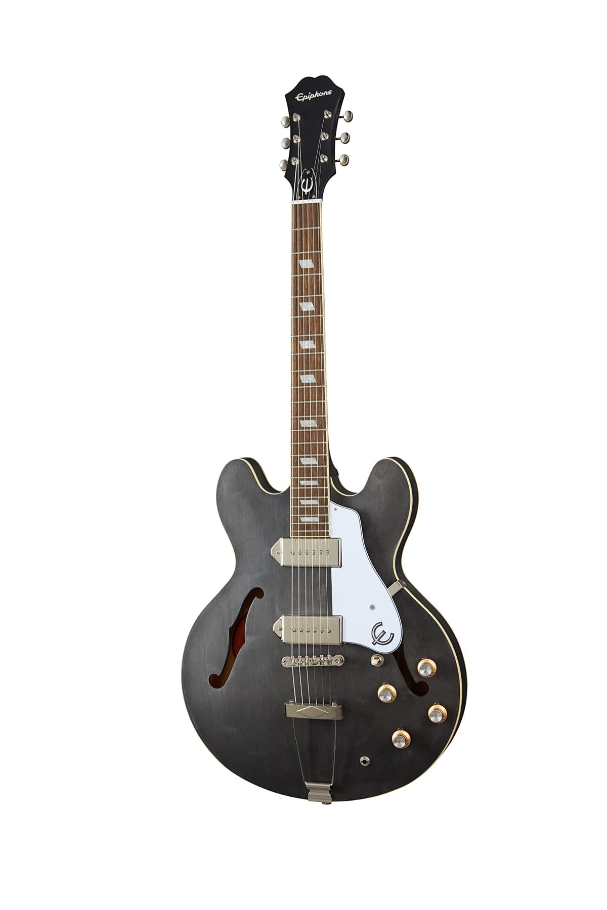 Epiphone Casino ETCAWEBNH Guitarra Eléctrica Hollowbody, Ébano, Acabado Worn