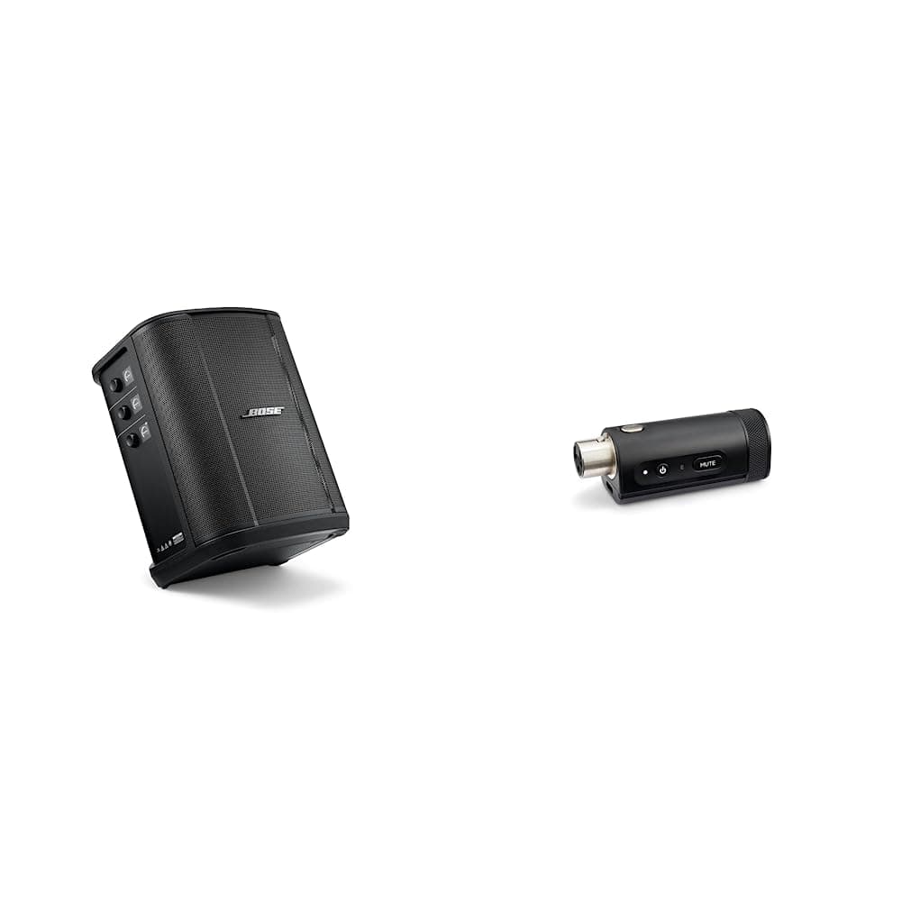Bose S1 Pro+ altavoz Bluetooth portátil, sistema PA inalámbrico negro con transmisor XLR inalámbrico para mic/línea