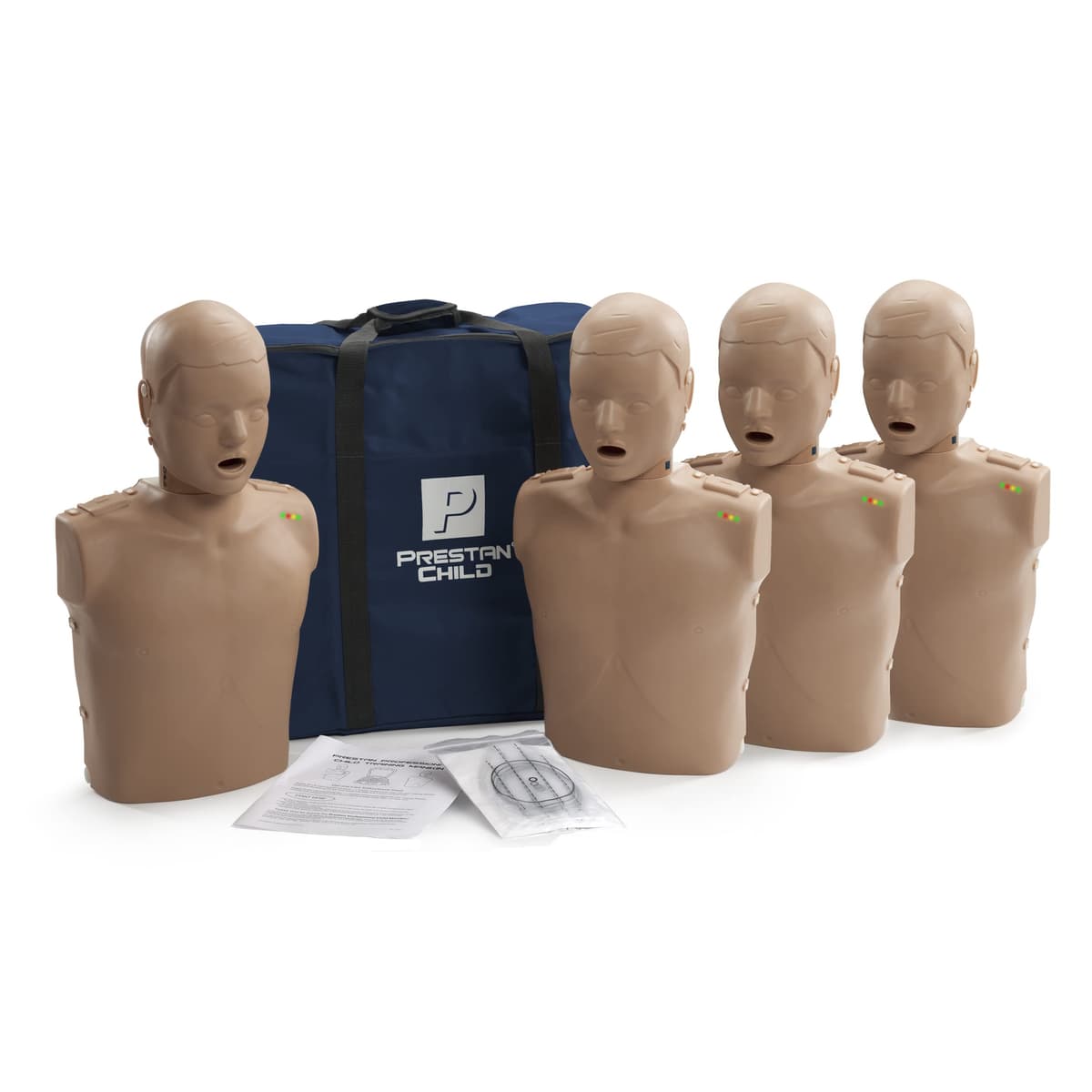 Prestan Child PP-CM-400M-DS Maniquí RCP Infantil Pack x4 con Monitores Piel Oscura