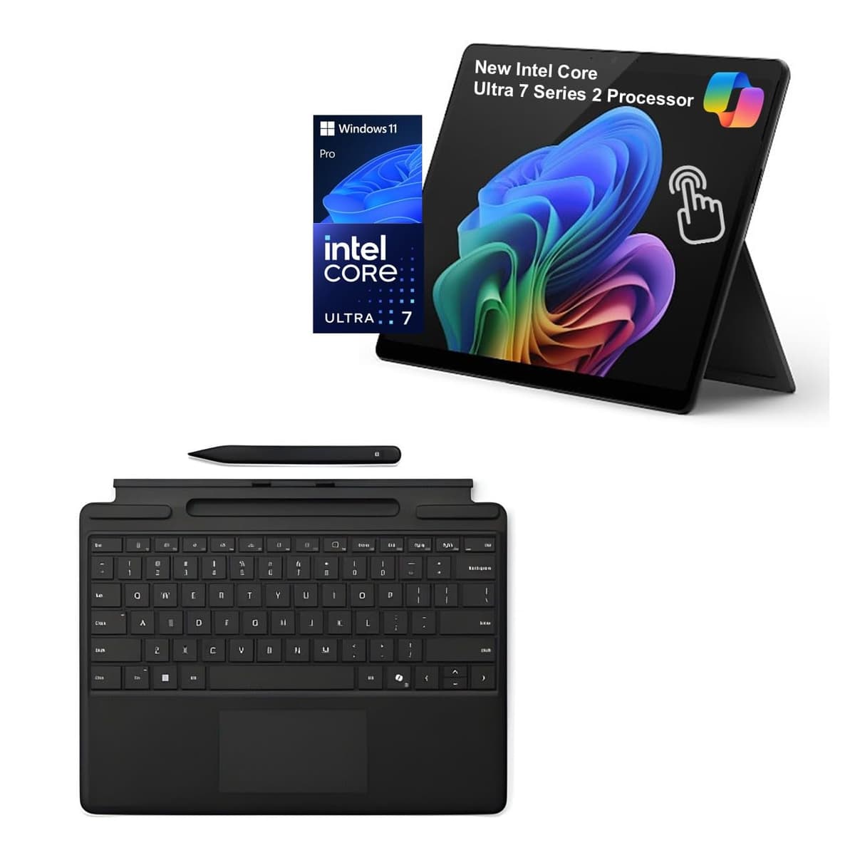 Microsoft Surface Pro 11, 2-en-1 con Teclado Pro y Slim Pen, Copilot+ PC, 13'' táctil 600 nits, Intel Ultra 7 266V S2 NPU, 16GB, 1TB, Windows 11 Pro