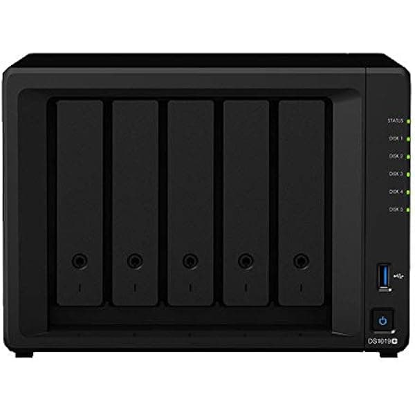 Synology DiskStation DS1019+ Servidor NAS iSCSI, Intel Celeron hasta 2.3GHz, 8GB RAM, 5TB SSD, Sistema Operativo DSM