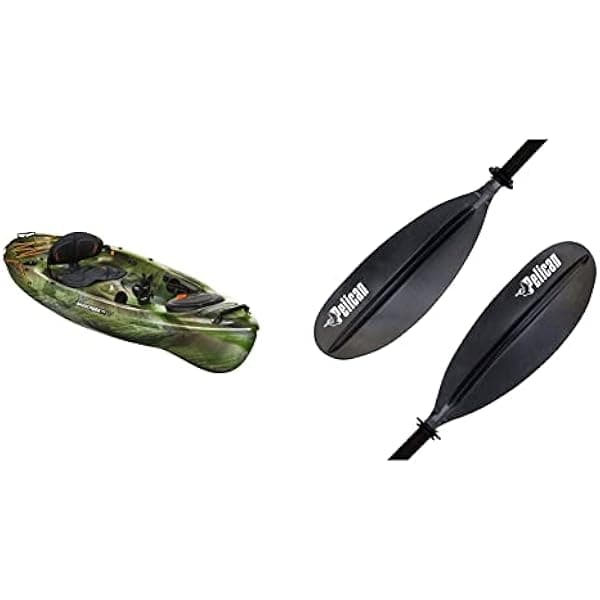 Pelican Basscreek 100XP Kayak de Pesca con Remo Estándar, Paquete